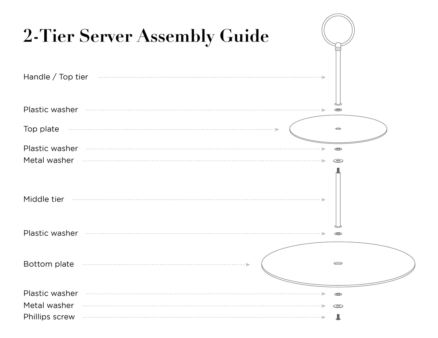 White Gold Duchess Fine Porcelain 2-Tier Server