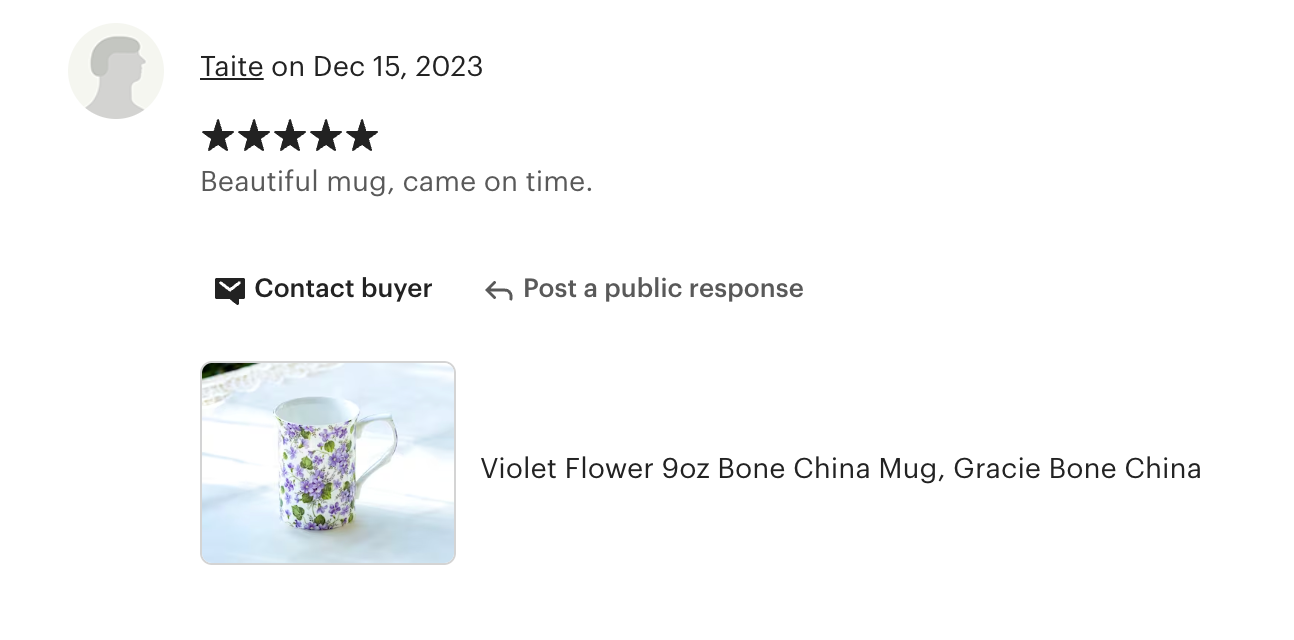 Violet Flower Bone China Mug
