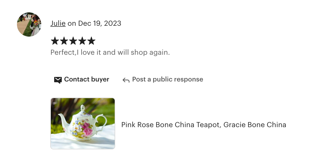 Grace's Rose Bone China Teapot