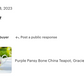 Purple Pansy Bone China Teapot