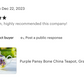 Purple Pansy Bone China Teapot