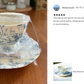 Blue Rose Toile Fine Porcelain Tea Cup and Saucer