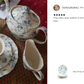 8.25" Blue Rose Toile Fine Porcelain Dessert Plate