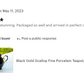 Black Gold Scallop Fine Porcelain Teapot