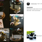 Black Gold Scallop Teapot + 6 Assorted Halloween Tea Cup and Saucer Sets - Ver. A