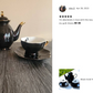 Black Gold Scallop Teapot + Raven Tea Cup and Saucer Sets