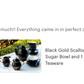 Black Gold Scallop Fine Porcelain 11-Piece Tea Set