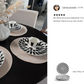 Black and White Stripe Scallop Fine Porcelain Dessert/Dinner Plate