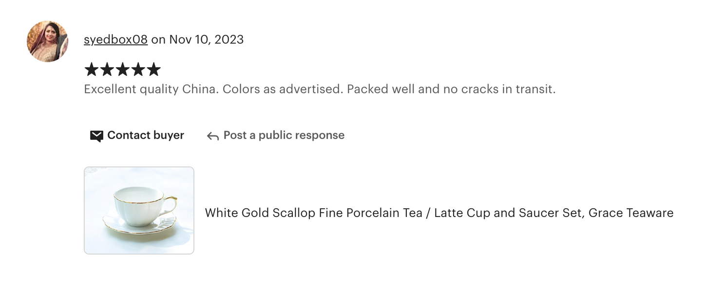 White Gold Scallop Fine Porcelain Tea / Latte Cup and Saucer