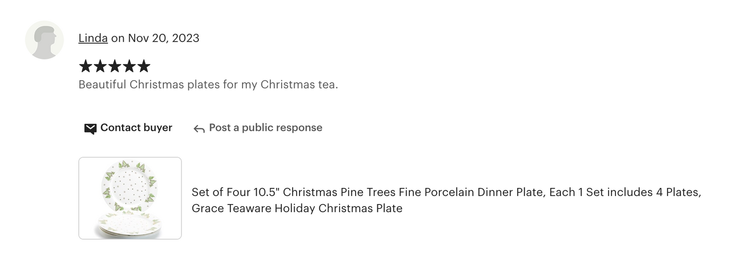 Christmas Pine Trees Fine Porcelain Dinner Plate