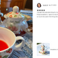 Strawberry Glass and Fine Porcelain Tea For One Set