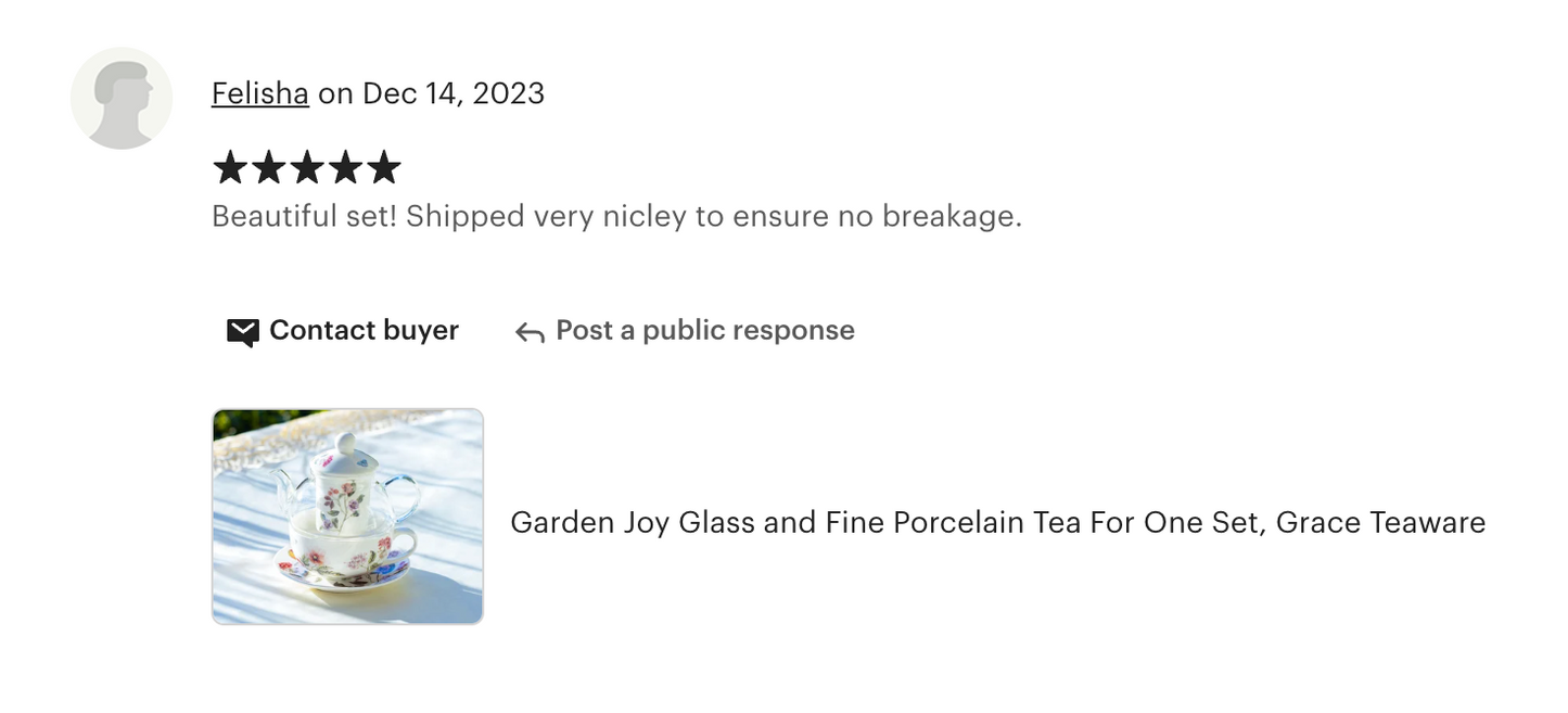 Garden Joy Glass and Fine Porcelain Tea For One Set