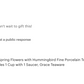 Blue Spring Flowers with Hummingbird Fine Porcelain Tea Cup and Saucer