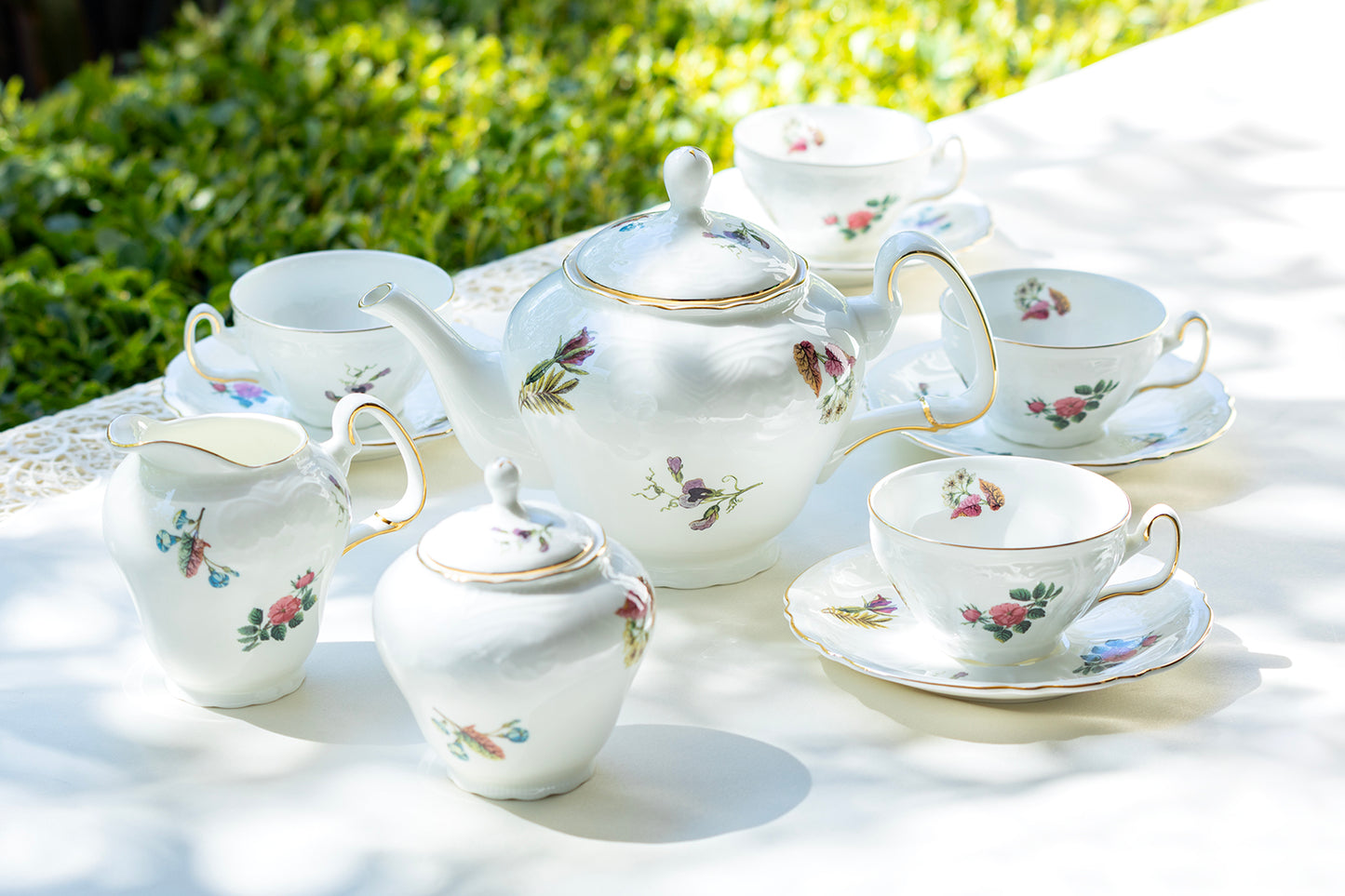 Anna Garden Bone China 11-Piece Tea Set