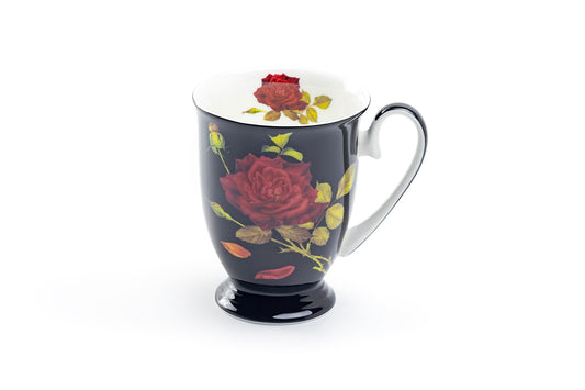 Stechcol Gracie Bone China Stem Rose Black Bone China Footed Mug