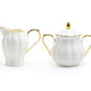 Grace Teaware White Gold Scallop Fine Porcelain Sugar & Creamer Set