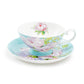 Stechcol Gracie Bone China Peony Blue Bone China Cup and Saucer