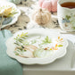 8.5" Assorted Fall Pumpkins Scallop Salad/Dessert Plate Set of 4