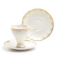Grace Teaware White Gold Lace Fine Porcelain Tea Cup and Saucer set