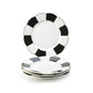 Black and White Scallop Fine Porcelain Dessert/Dinner Plate