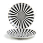 Black and White Stripe Scallop Fine Porcelain 12.5" Charger Plate