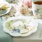 8.5" Assorted Fall Pumpkins Scallop Salad/Dessert Plate Set of 4