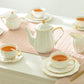 Grace Teaware White Gold Scallop Fine Porcelain Tea Set