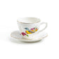 Grace Teaware Spring Flowers with Bird Fine Porcelain Children's Tea Cup and Saucer