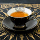 Grace Teaware Halloween Ouija Board Astrology Black Gold Tea Cup and Saucer Set