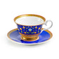 Gracie Bone China Royal Blue Floral Bone China Tea Cup and Saucer
