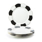 Black and White Scallop Fine Porcelain Dessert/Dinner Plate