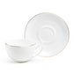 Gold Rim Blanc Bone China Cup and Saucer