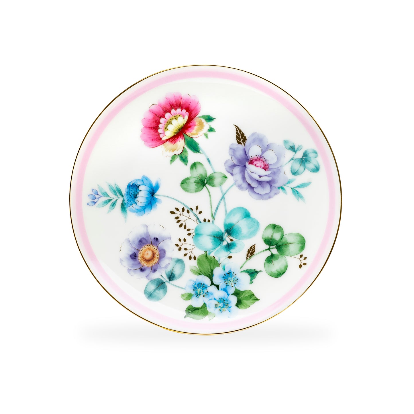 Grace Taeware 7.5" Pink Flower Garden Fine Porcelain Dessert Plate