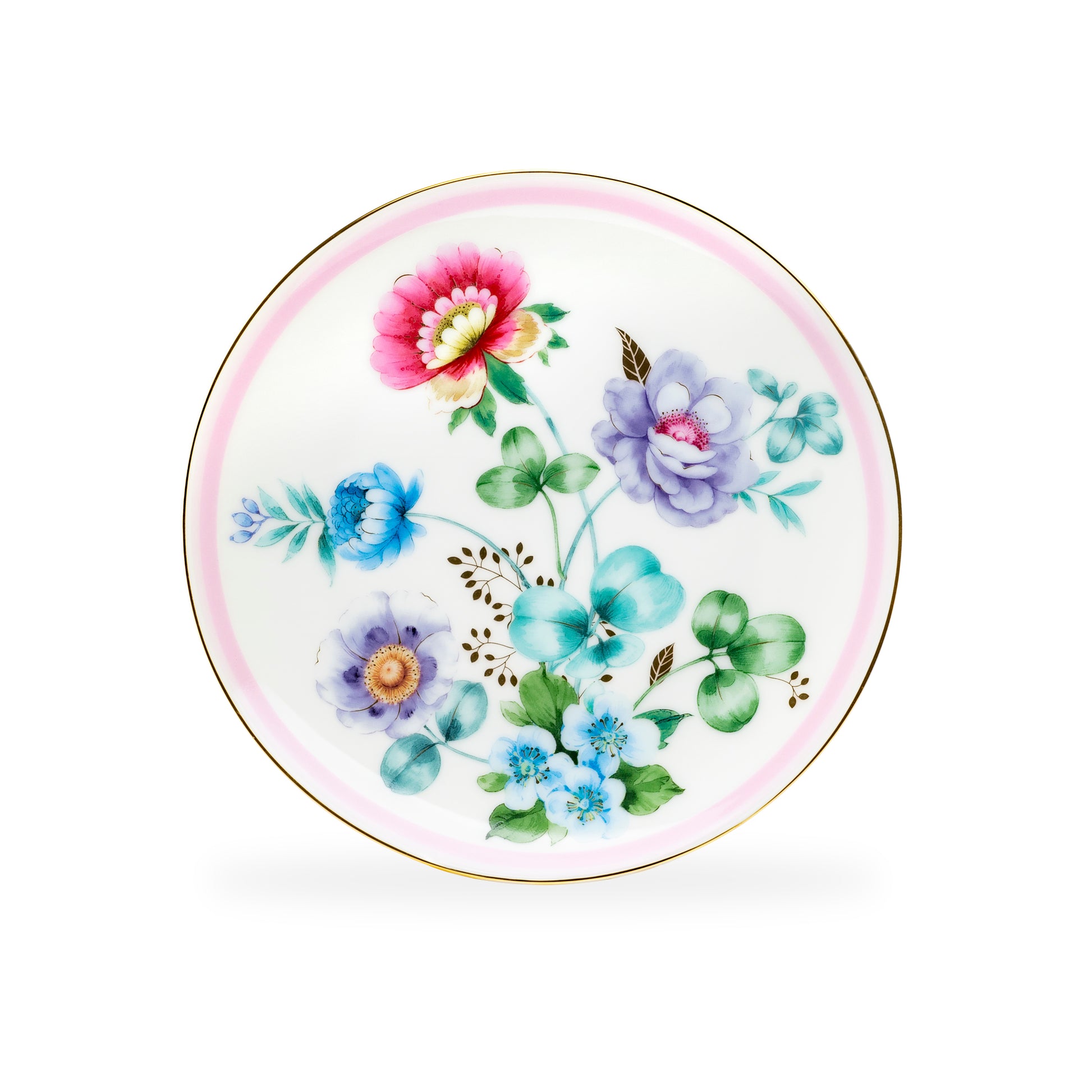 Grace Taeware 7.5" Pink Flower Garden Fine Porcelain Dessert Plate