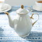 Grace Teaware White Gold Scallop Tea Pot teapot