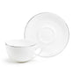 Silver Rim Blanc Bone China Cup and Saucer
