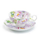Stechcol Gracie Bone China Peony Bloom Bone China Cup and Saucer