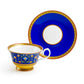 Royal Blue Floral Bone China Tea Cup and Saucer