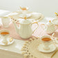 White Gold Lace Fine Porcelain Tea Set