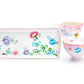 Grace Teaware Gift Boxed Pink Flower Floral Garden Fine Porcelain Sugar Creamer & Serving Tray Set