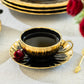 Black Gold Ripple Fine Porcelain Cup and Saucer
