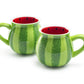 Terramoto Ceramic Watermelon Hand Painted Mug set of 2