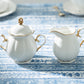 Grace Teaware White Gold Scallop Fine Porcelain Sugar & Creamer Set