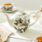 Black Gold Peony Fine Porcelain Teapot