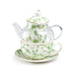 Greeny Garden Glass and Fine Porcelain Tea For One Set