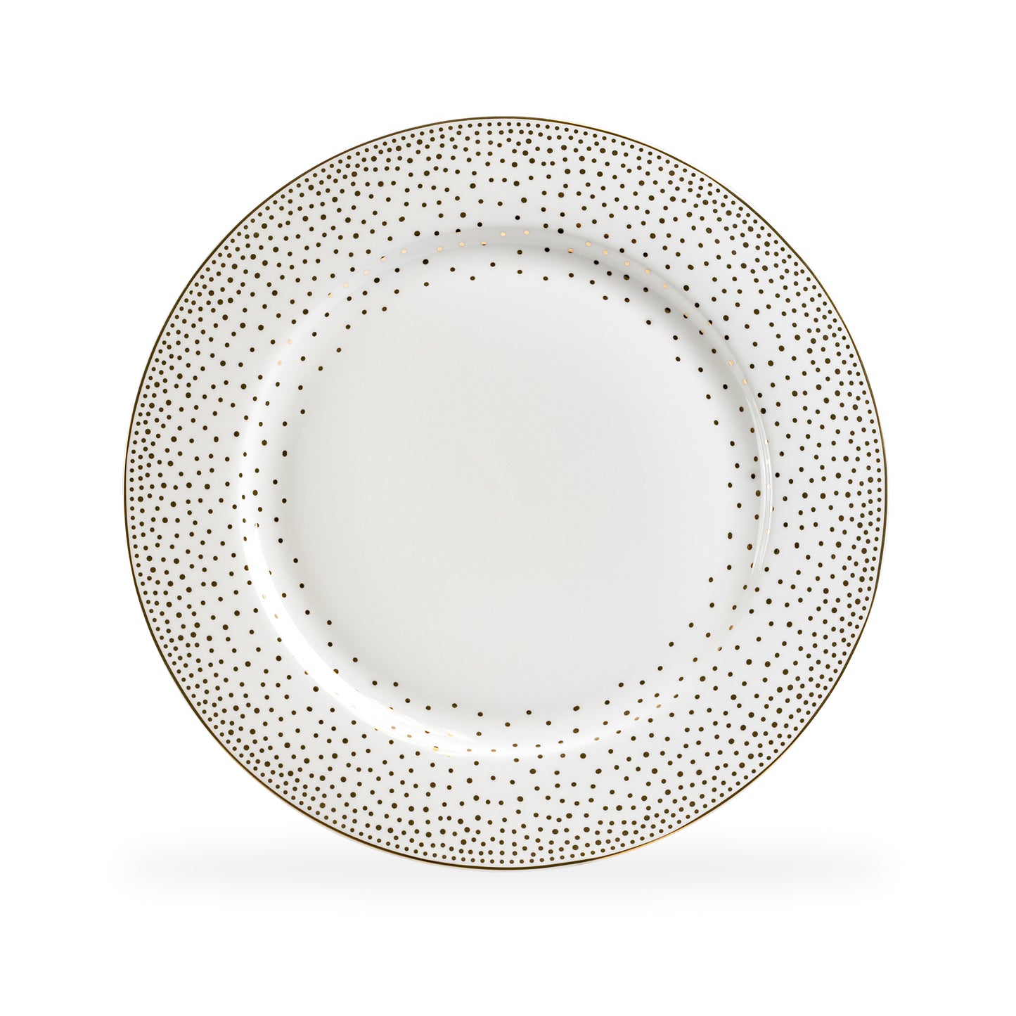 Gold Dots White Bone China Dessert/Dinner Plate