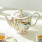 Grace Teaware Spring Flowers with Hummingbird Fine Porcelain Teapot