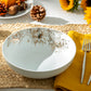 Grace Teaware Gold Sunflowers Fine Porcelain Pasta Soup Salad Bowl