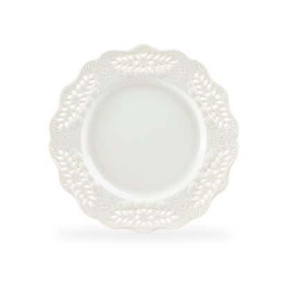 White Victorian Fine Porcelain Dessert/Dinner Plate