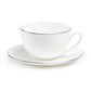 Silver Rim Blanc Bone China Cup and Saucer